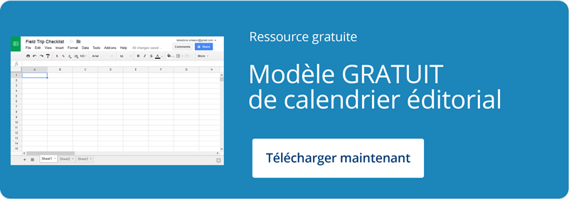 modèle calendrier éditorial