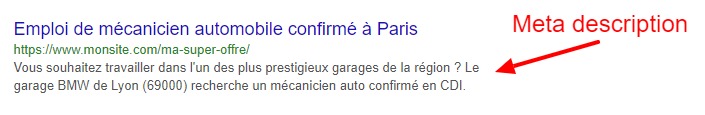 meta description offre emploi